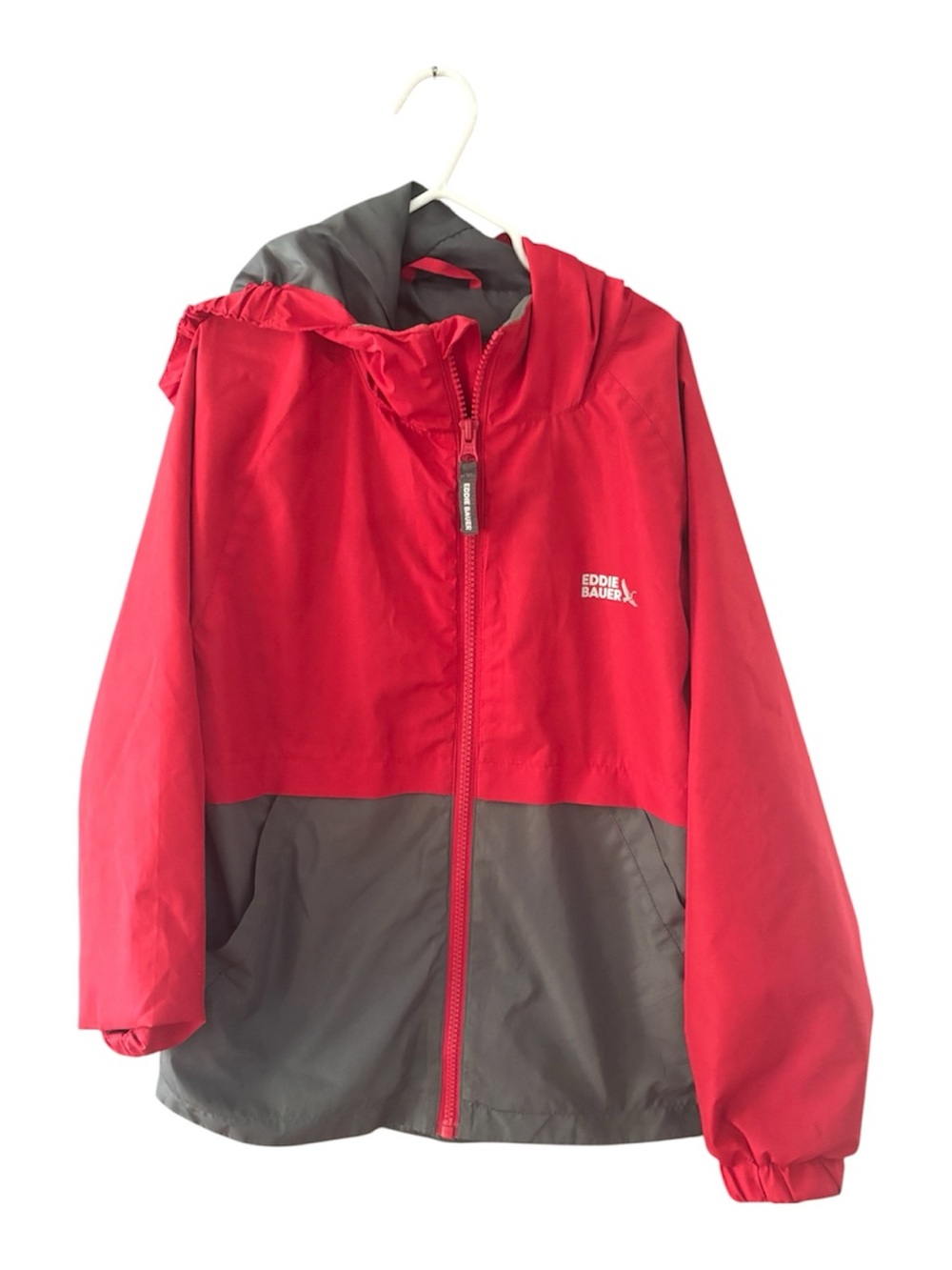Eddie Bauer Red and Gray Kids' Hooded Jacket